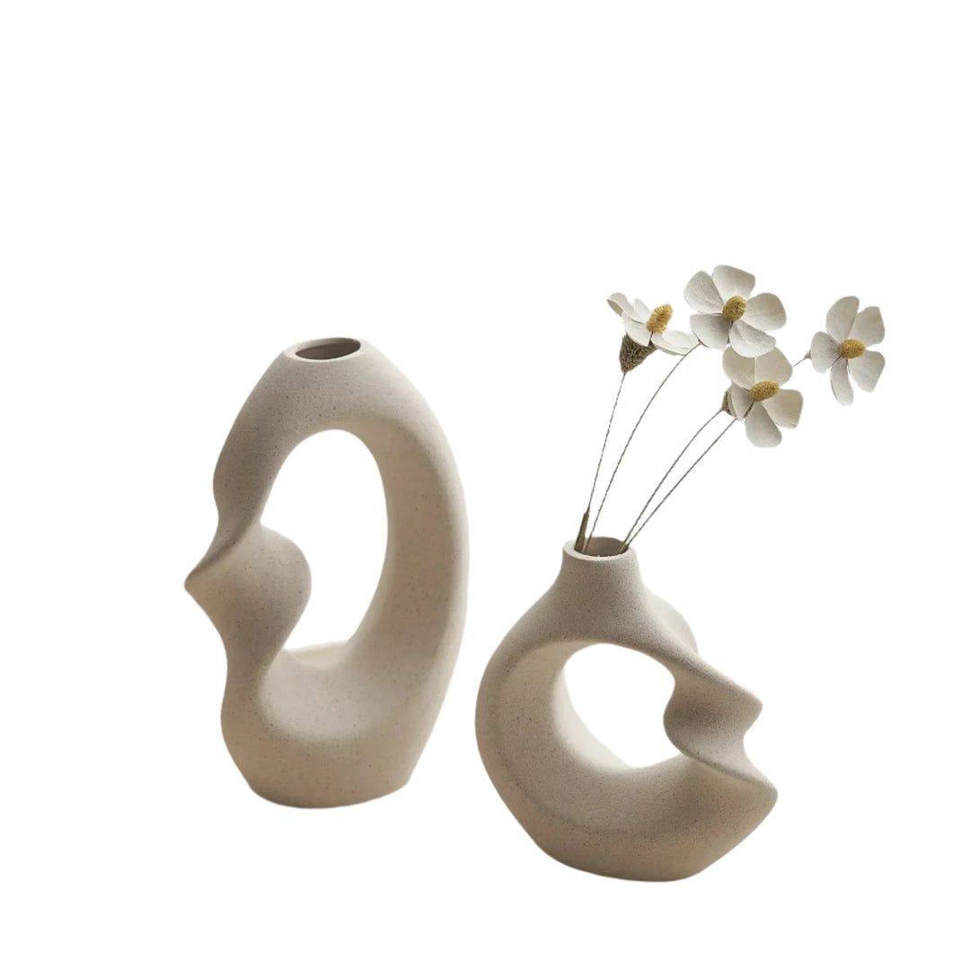 Lisslune | FormaNova Ceramic Vase Set – Modern Asymmetrical Sculptural Vase Set