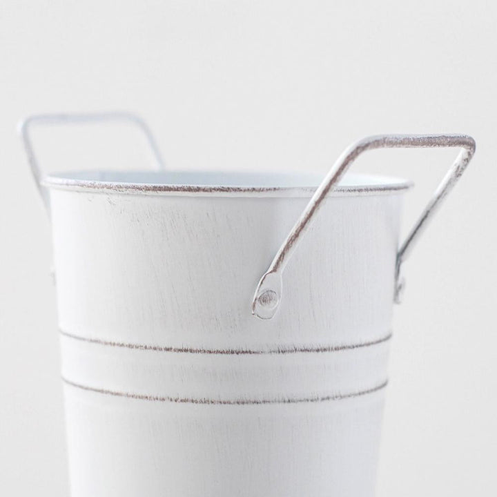 Lisslune | Retro Iron Flower Bucket with Handles – Decorative Metal Flower Pot for Home