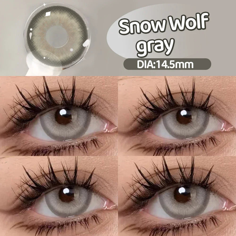 Rynx | New 1 Pair Fashion Large Lens Myopia Colored Contact Lenses for Eye Beauty Blue Eye Lenses Green Pupils Brown Gray Lens