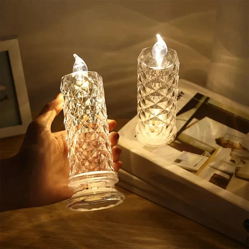 Lisslune | Projection rose pattern simulated flameless tealights