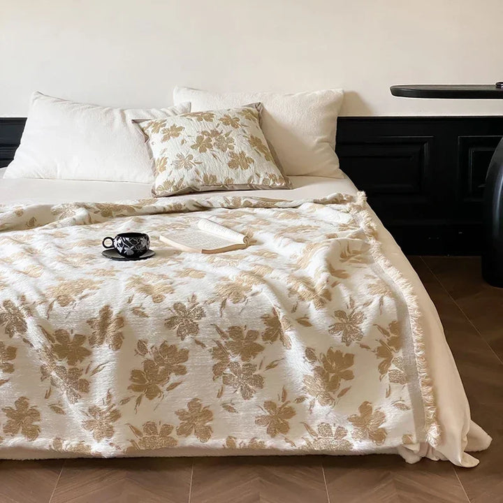 Rynx High-Quality Autumn Winter Warm Throws for Sofa Butterfly Jacquard Artificial Mink Fur Warm Blanket High-Quality Scarf Blanket