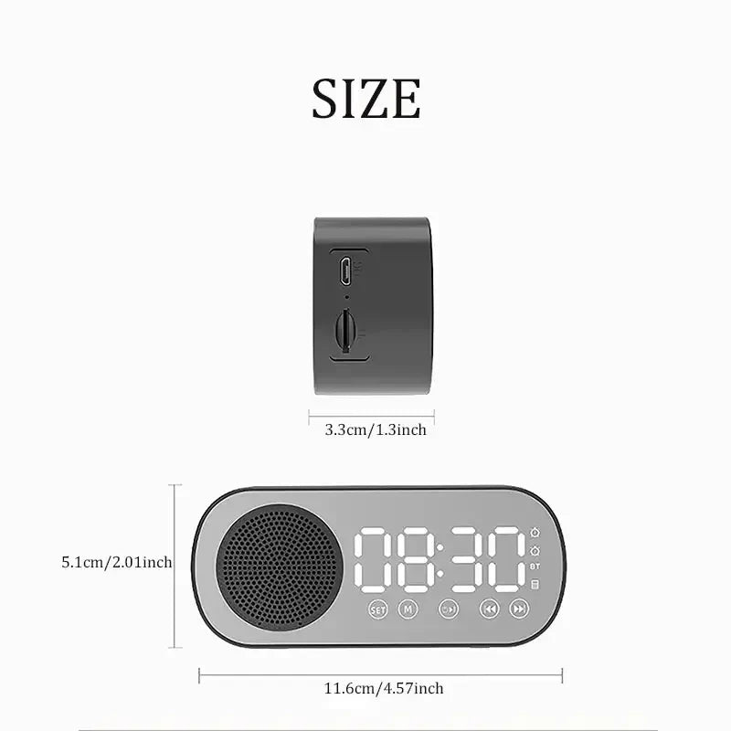 Lisslune | Digital Alarm Clock with Bluetooth Speaker & FM Radio