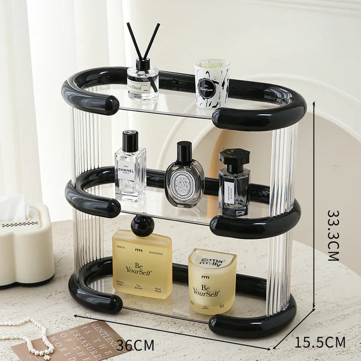 Rynx | Acrylic Perfume Storage Organizer Shelf Multi-Layer Doll Display Stand Holder Transparent Desk Hall Storage Box Organizer