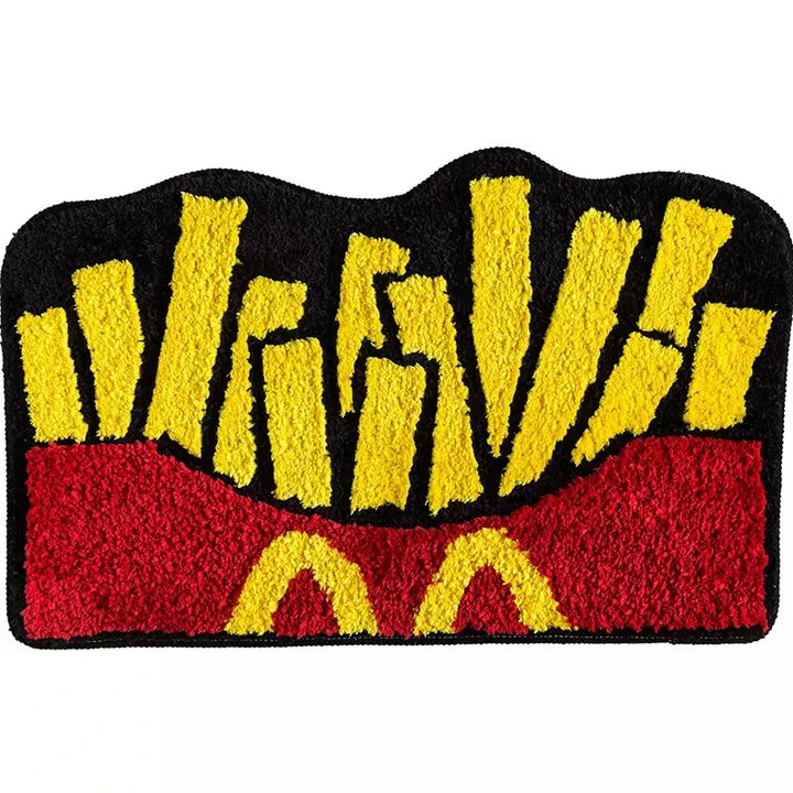 Rynx | Tufting Chips Bath Mat Soft Fluffy Cartoon Food Bathroom Bathtub Edge Flock Carpet Mat Non-slip Carpet Home Room Dormitory Kids Room Decor