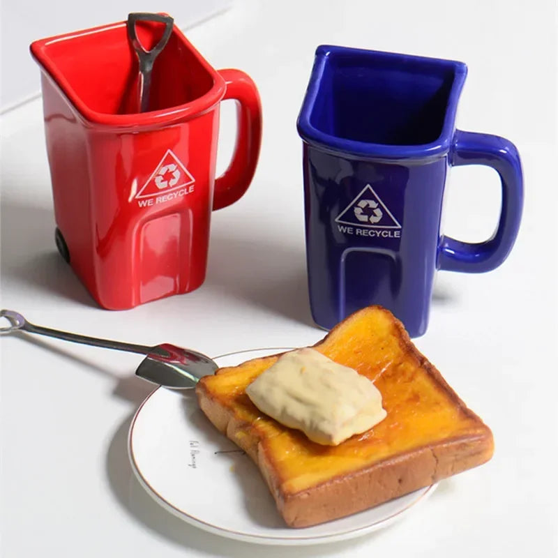 Lisslune | Large Trash Can Ceramic Creative Mug