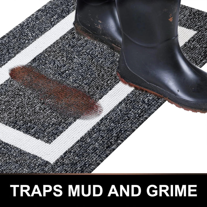Lisslune | Luxurious non-slip microfiber welcome mat: Chic moisture-absorbing rug for entrances
