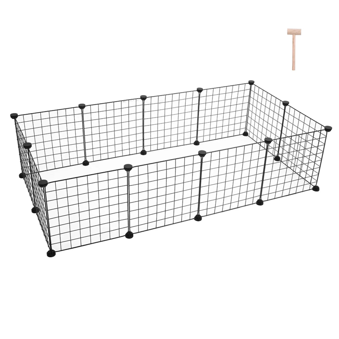 Lisslune | "Haustierlaufstall: Innen-Metallkäfig für Meerschweinchen, Kaninchen. Tragbarer Gartenzaun, Hundehütte, Zaun-Zelt.