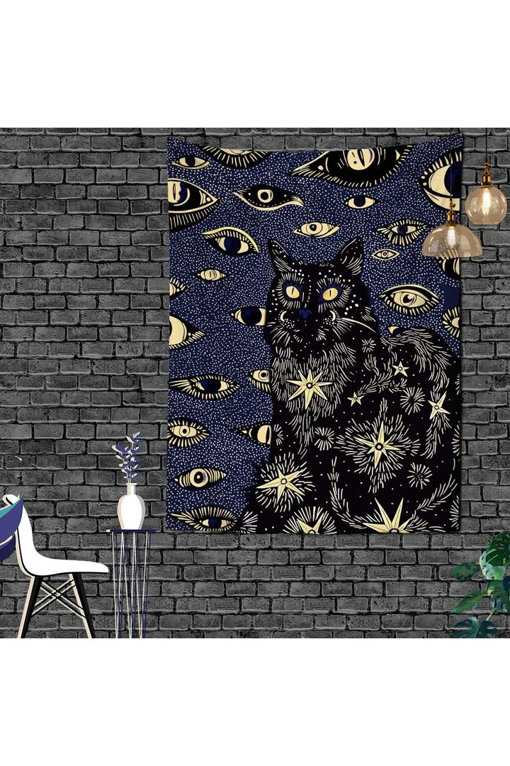 Lisslune | Midnight Cats Tapestry