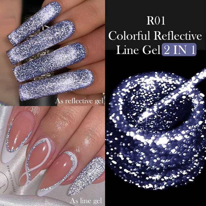 Rynx |5ML Aurora Ocean Blue Liner Gel Polish Nail Art Sparkling Painting Cat Magnetic Gel Semi Permanent UV Gel French Nails