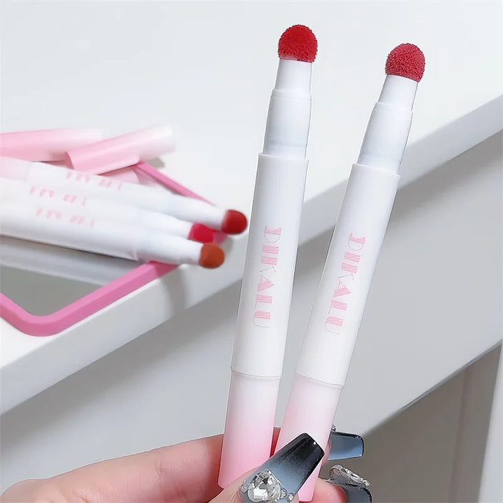 Rynx | Matte Lip Mud Air Cushion Lips Cream Brick Red Lip Lacquer Powder Lipstick Pen Non-Stick Cup Women's Lip Color Korean Makeup