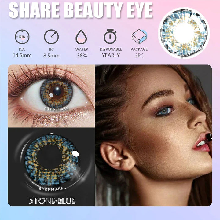 Rynx | 1 Pair Colored Contact Lenses for Eyes Cosplay Lenses for Eyes Blue Contact Lenses Fashion Brown Eye Lens Beauty Makeup