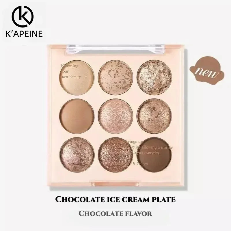 Rynx | Ice Cream Eyeshadow Palette Glitter Pink Aegyosal Blush Oat Milk Tea Purple Eyeshadow Cool Tones Korean Makeup Women Cosmetics