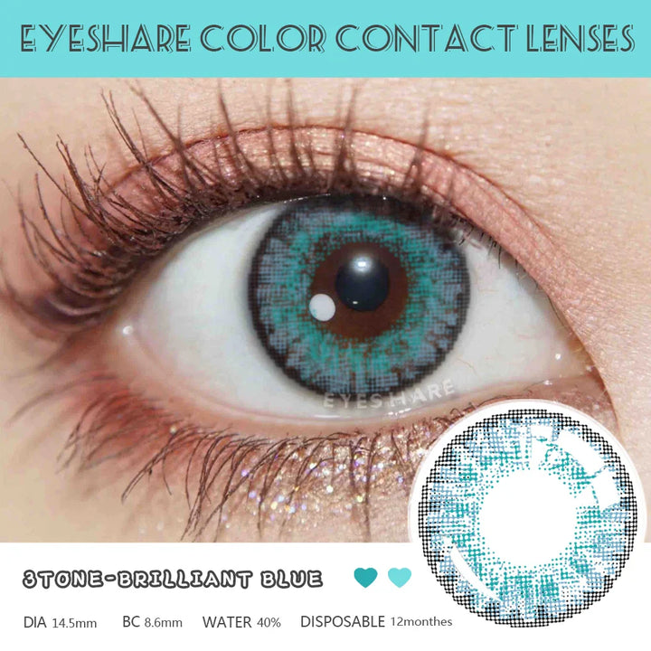 Rynx | 1 Pair Colored Contact Lenses for Eyes Cosplay Lenses for Eyes Blue Contact Lenses Fashion Brown Eye Lens Beauty Makeup