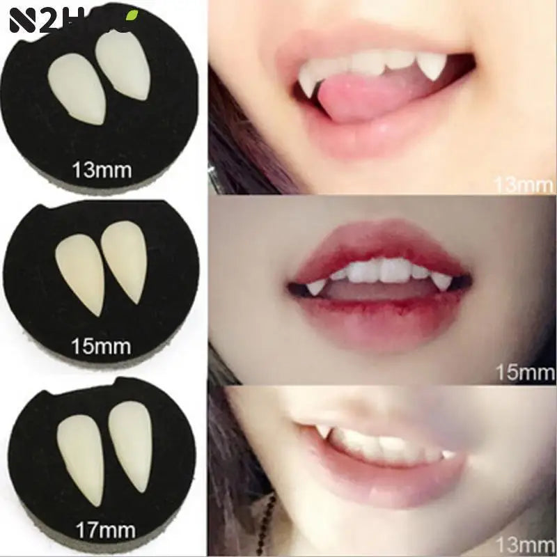 Rynx | 1 Pair Halloween Vampire Teeth Fangs Prosthesis Party Costume DIY Cosplay Props Artificial Teeth Resin Fangs Zombie Masquerade Prop