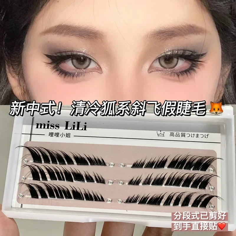 Rynx | Hybri Flying Fox False Eyelashes Single Cluster Hybrid Extension Segmented Natural Fox Eye Effect Single Eyelash Makeup Tool