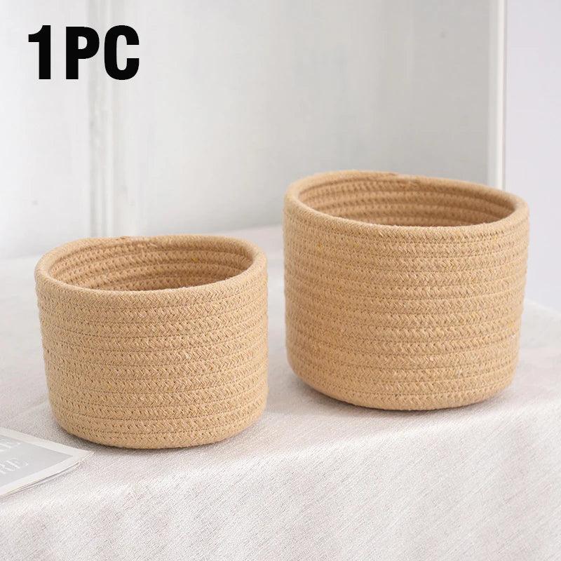 Lisslune | Stylish hand-woven cotton rope basket for home organization and storage