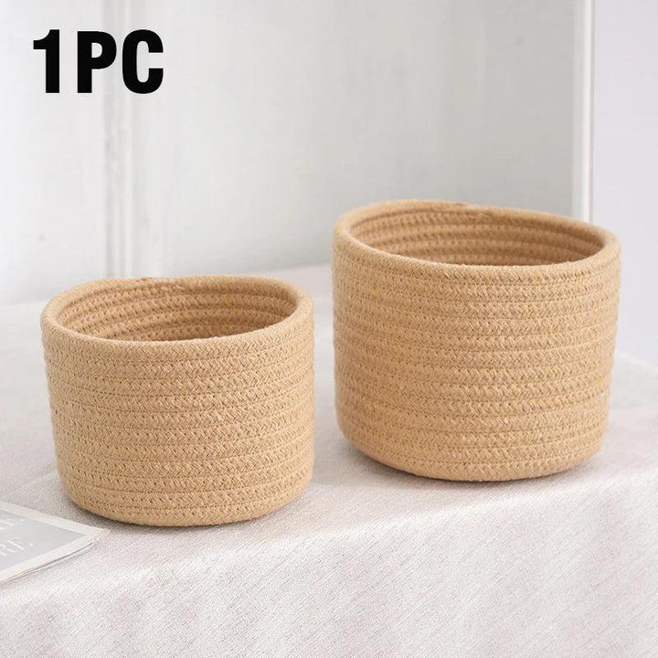 Lisslune | Stylish hand-woven cotton rope basket for home organization and storage
