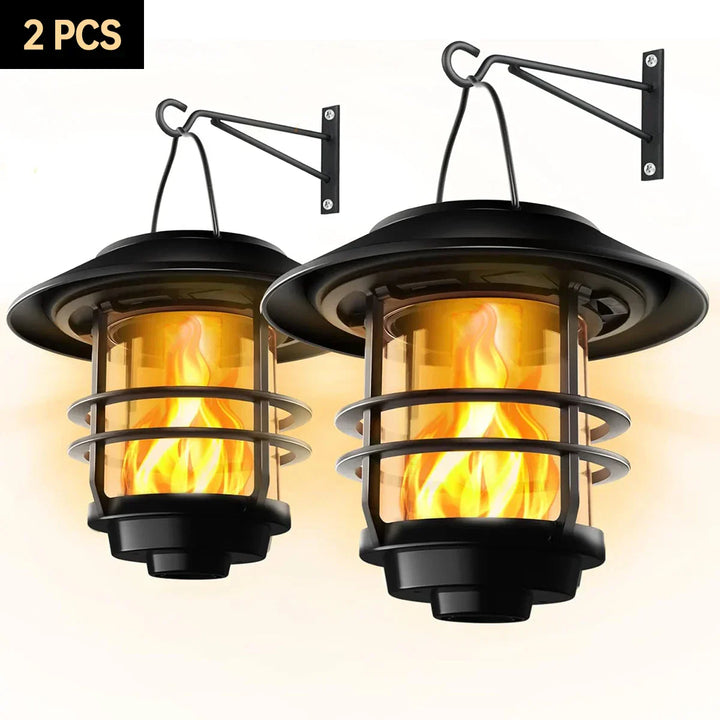 Lisslune | Solar Wireless Waterproof Flickering Sun Flame Lantern Light | - WallLant
