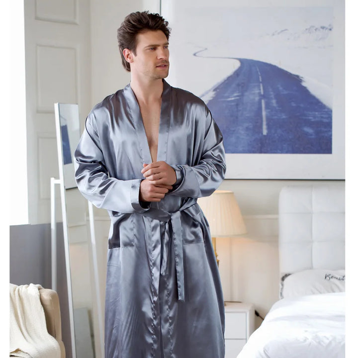 Lisslune | RelaxWear Bathrobe - Elegant Satin Bathrobe for Comfort