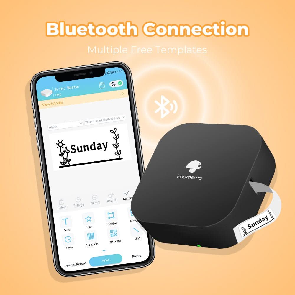 Lisslune | Portable Bluetooth thermal label printer with battery & 2–4 inch label width