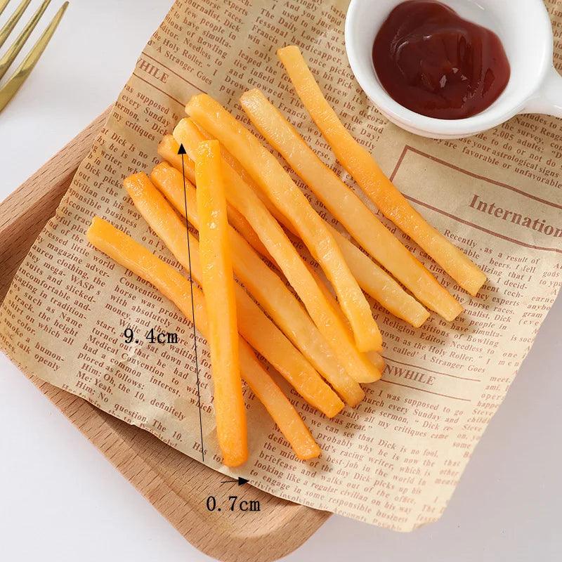 Lisslune | Creative French Fry Play Food Set - 10 Realistic Artificial Potato Chips for Kids Restaurant Role Play and Exhibition