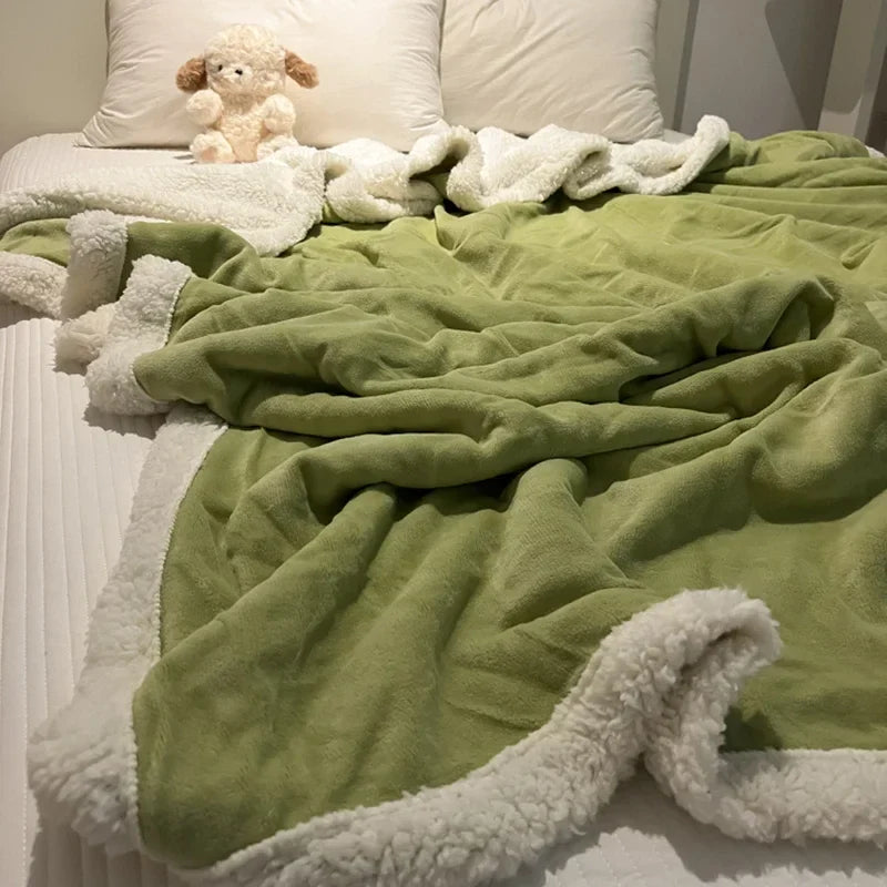 Rynx | New Thick Warm Lamb Fleece Blanket Fleece Milk Fleece Small Blanket Single Dorm Cover Blanket Winter