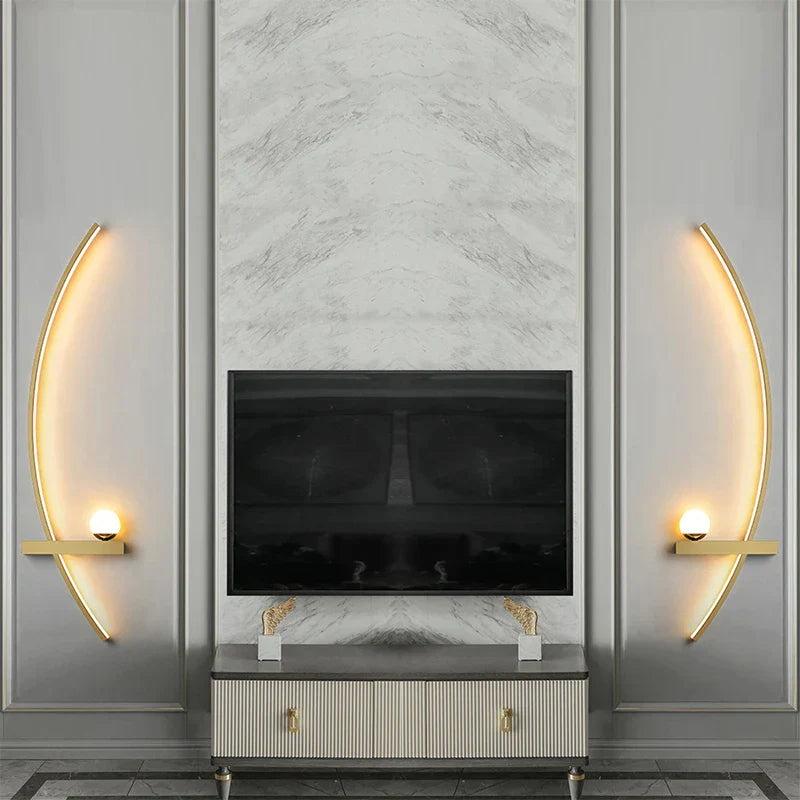 Lisslune | Contemporary Edge Wall Lamp – Black & Gold Indoor/Outdoor Lighting for Modern Spaces