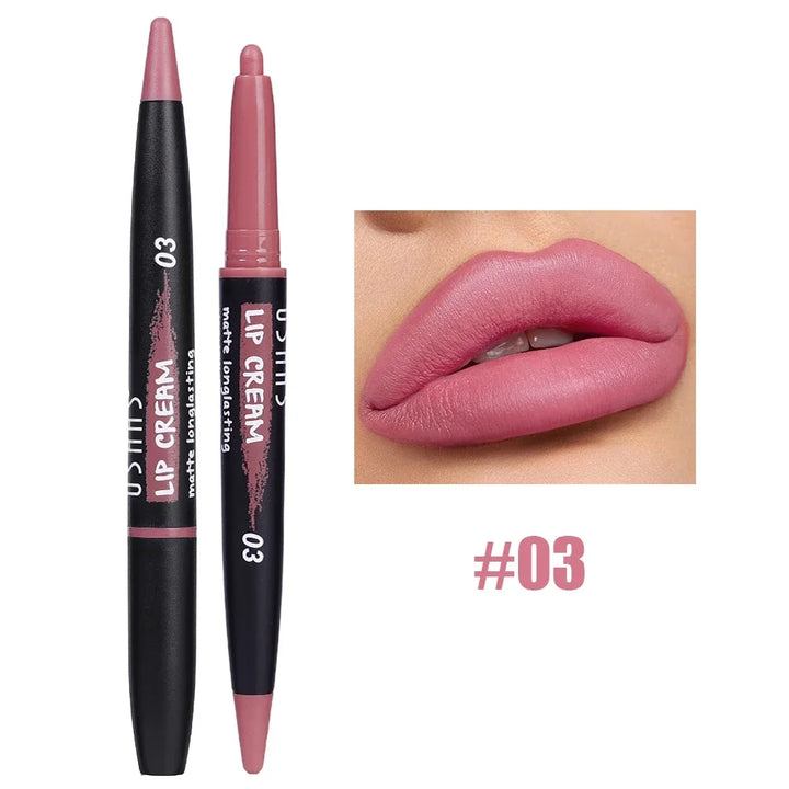 Rynx | Lipstick Pencil Lipliner Matte Contour 3D Lip Shape Lipstick Pencil Waterproof Long-lasting Non-sticky Cup Smooth Lipstick Pencil Makeup
