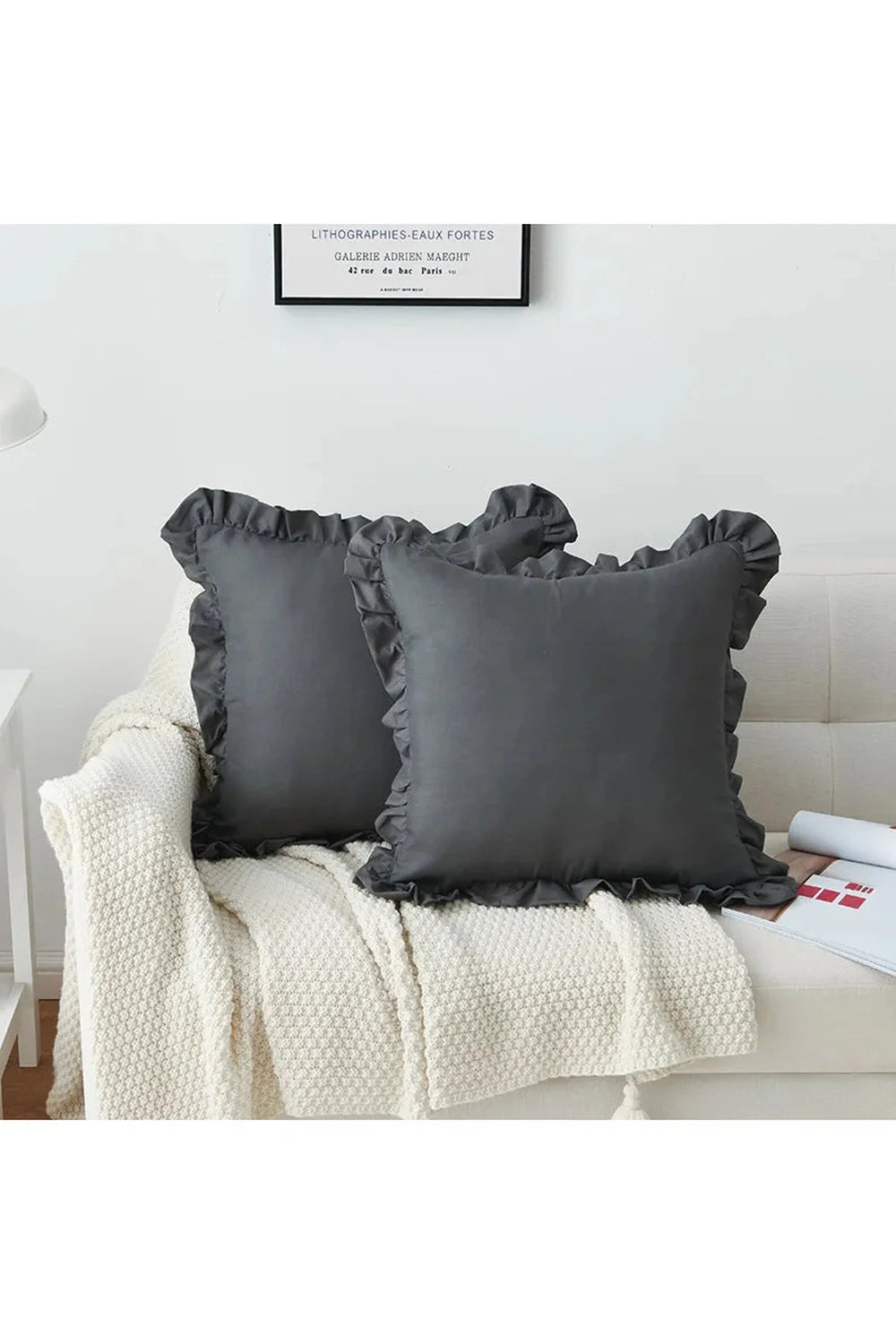 Lisslune | solid ruffle cushion cover