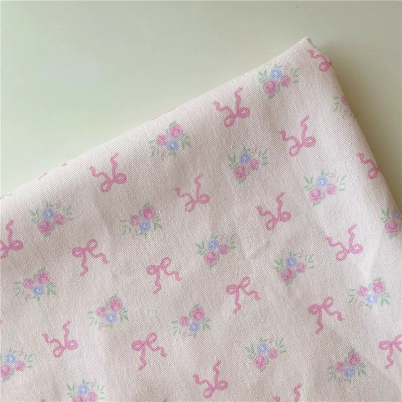 Rynx | Pure cotton twill color love tulip bow rose fabric skirt bag trousers handmade DIY sewing fabric elegant bedding tablecloth