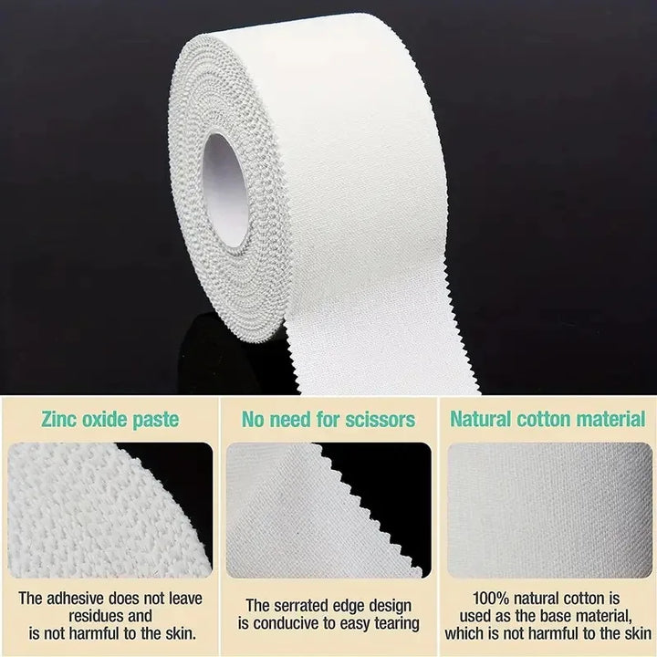 Rynx | 1 Roll White Sports Tape, Professional Athletic Trainer Tape, Sports Care Tape, Sports Bandage Tape as First Aid Bandage for Injuries