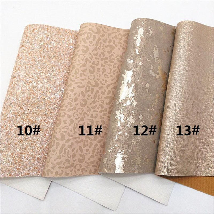 Lisslune | Leopard Print Glitter Lace Synthetic Leather Craft Sheets - Ultimate DIY Creations Kit