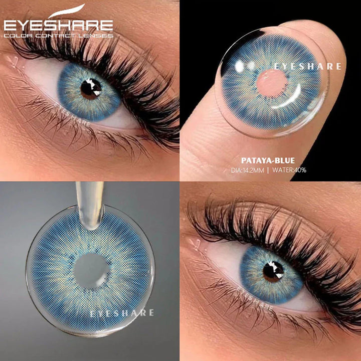Rynx | Colored contact lenses for eyes 1 pair Black lenses Blue eye contacts Gray pupil lens Annual cosmetic contact lenses