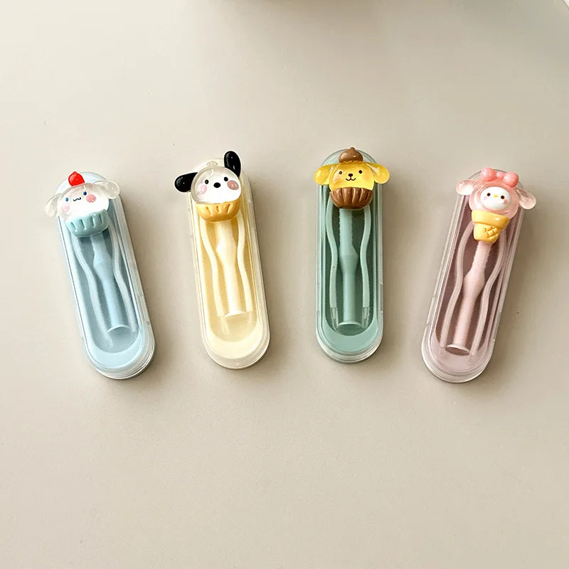 Lisslune | 1PCS Cute Anime Travel Contact Lens Tweezers Suction Stick Plastic Mini Contact Lens Case Portable Lens Box