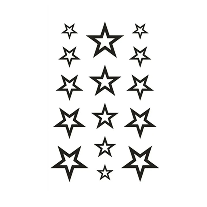 Rynx | Hollow Star Waterproof Temporary Tattoo Stickers Black Star Design Body Art Artificial Tattoo Wrist Ankle Artificial Tattoo Body Art Tools