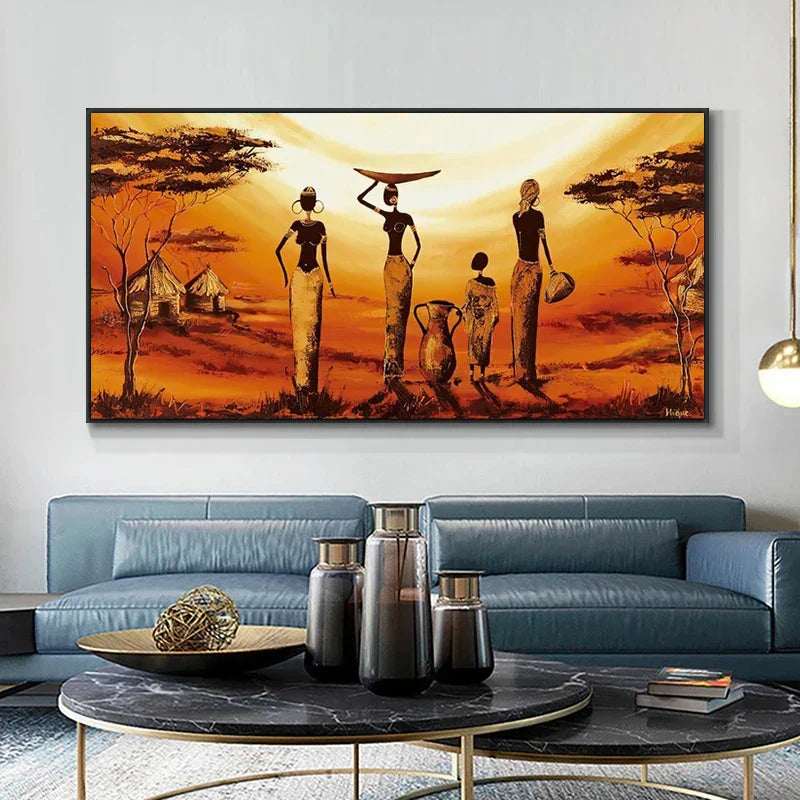 Lisslune | Plus Sizes Abstract African Woman Canvas Painting