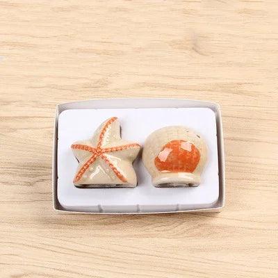 Lisslune | Playful Starfish Ceramic Salt and Pepper Shakers - Nautical Kitchen Decor