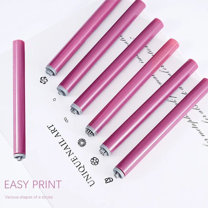 Rynx | 4/6/10Pcs Pink Nail Art Stamper Pen Nail Art Stamper Pen Craft Nail Art Flower Stamper Nail DIY Graffiti Stamper Pen Dotting Tools