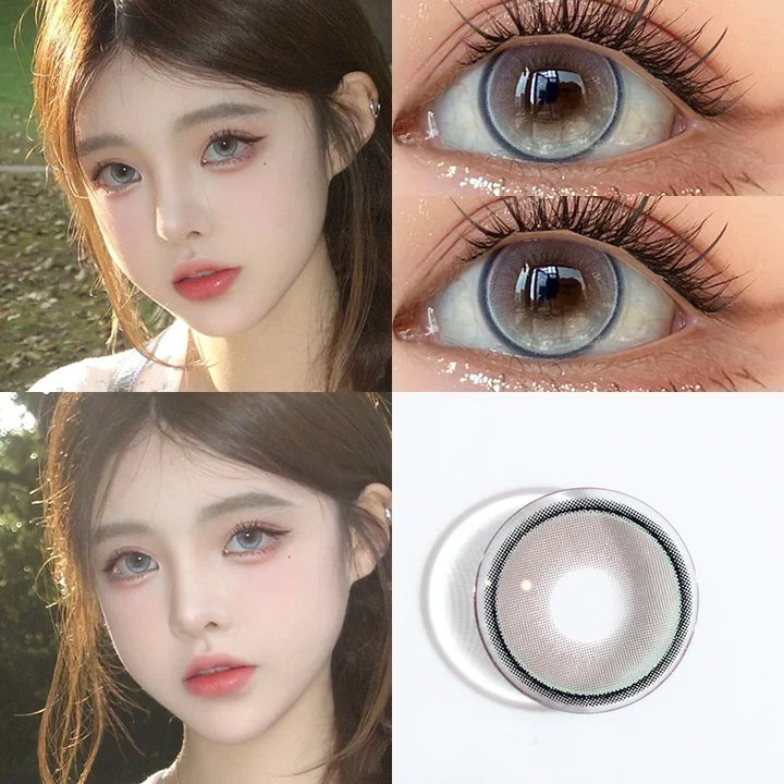 Rynx | 1 Pair New 0~-8.00 Myopia Lenses Colorful Contact Lenses with Power Natural Water Light Lenses High Quality Beauty Pupil