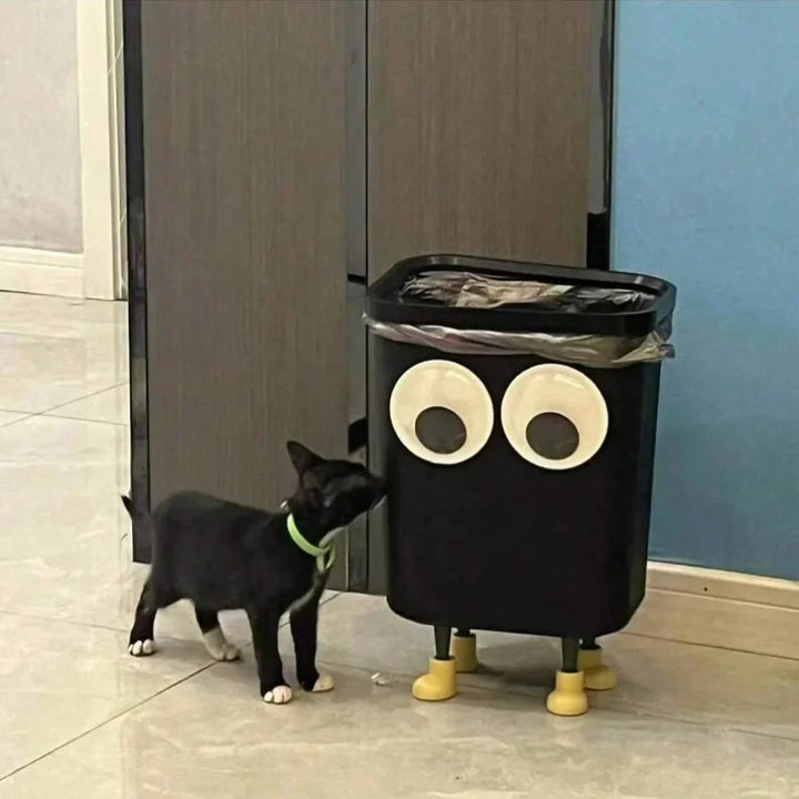 Rynx | Cartoon Sweet Big Eyes Trash Can Wastebasket Home Office Garbage Bin Bathroom Trash Bag Container Waste Bin Kitchen Trash Can