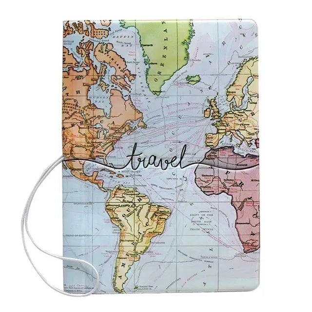 Lisslune | Chic 3D Printed Passport Holder with Card Slots and Synthetic Leather Texture