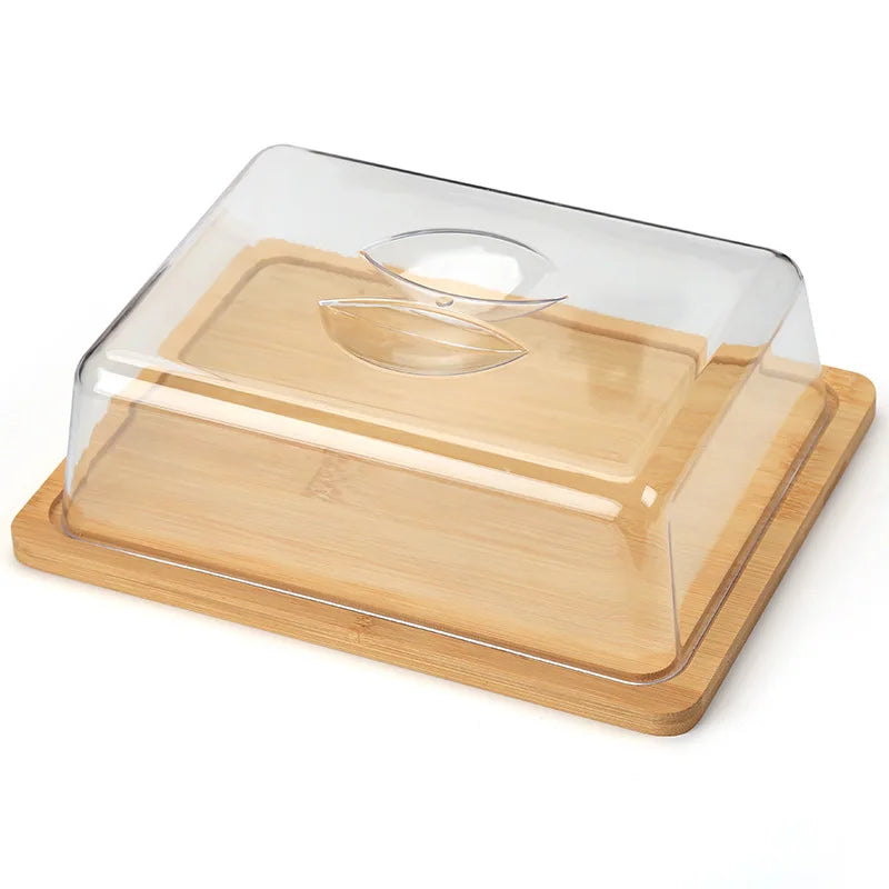 Lisslune | Rectangular cheese and butter dish with bamboo board