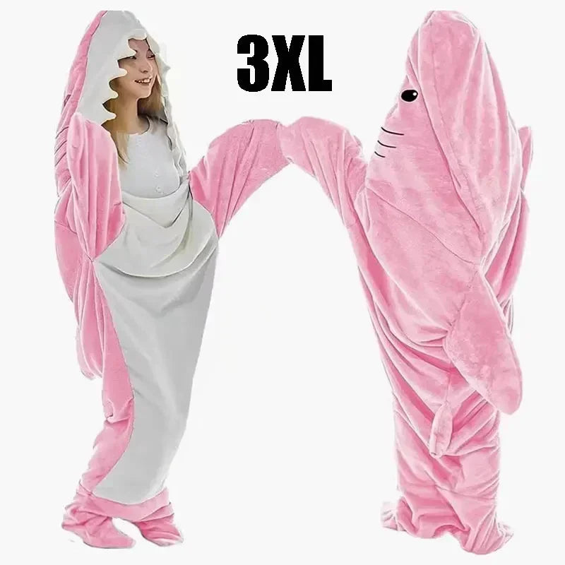 Lisslune | Snuggly Shark Cozy Hooded Onesie Blanket
