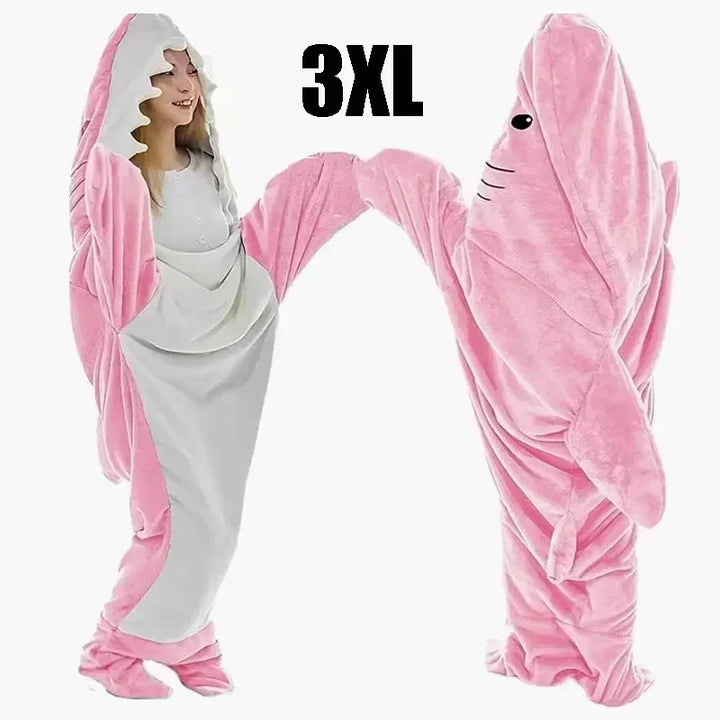 Lisslune | Snuggly Shark Cozy Hooded Onesie Blanket