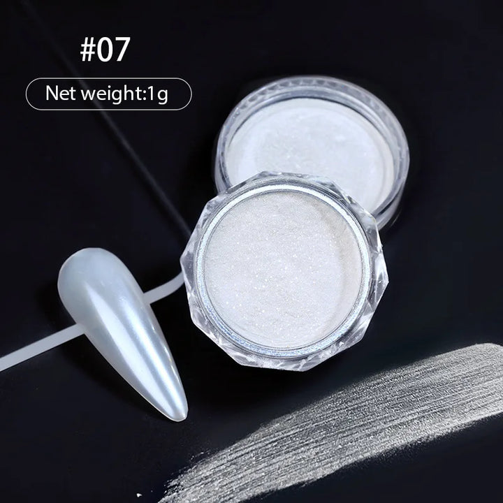 Rynx | 1jar Plating Aurora Chrome Nail Powder High Gloss Moonlight Mirror Fine Glitter Pigment Aurora Pearl Rub Dust Chrome Nails