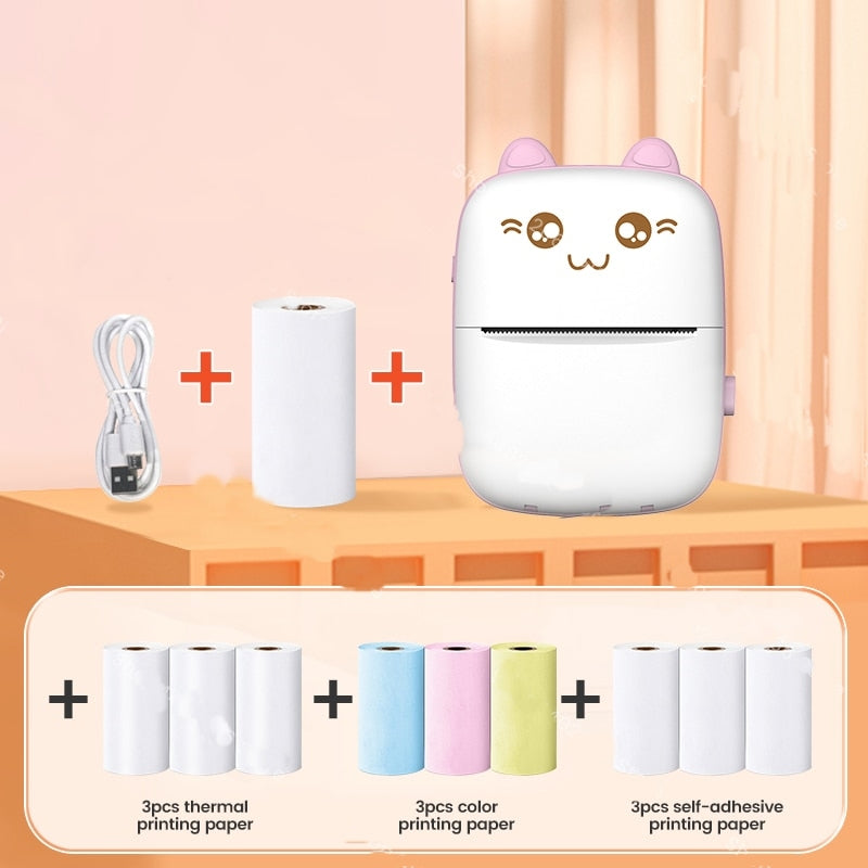Lisslune | Mini Cat Thermal Bluetooth Label Printer