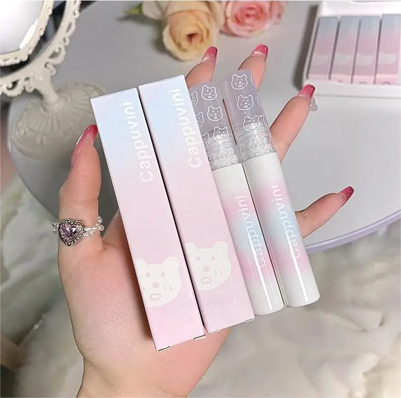 Rynx | Cherry Pink Mirror Water Lip Gloss 10 Colors Transparent Glass Lip Oil Waterproof Liquid Lipstick Nude Brown Clear Shade Makeup