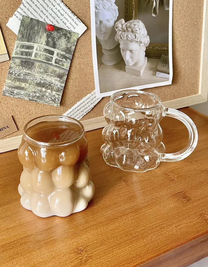 Lisslune | Sleek Glass Irregular Bubble Mug