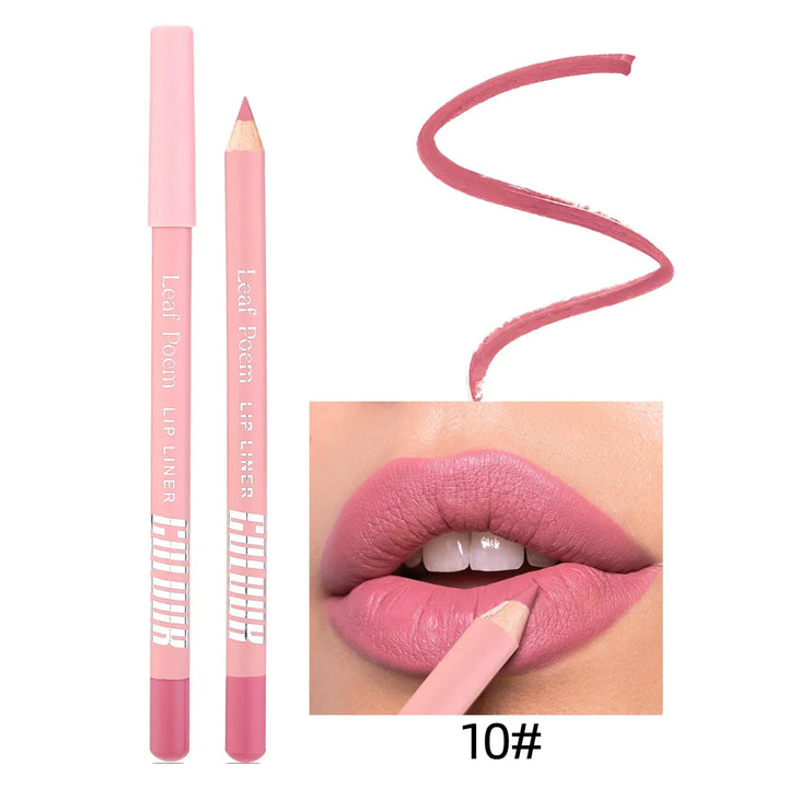 Rynx | 12 Color Matte Lipliner Pencil Waterproof Plumping Stain Lipstick Natural Nude Pink Lip Contours Pro Outline The Lips Contour Makeup
