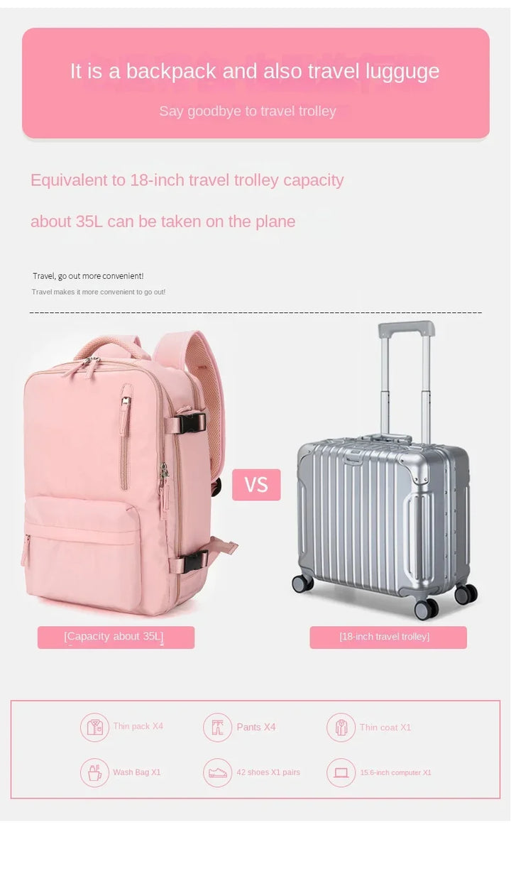 Lisslune | Travel Carry-On Backpack with Shoe Compartment